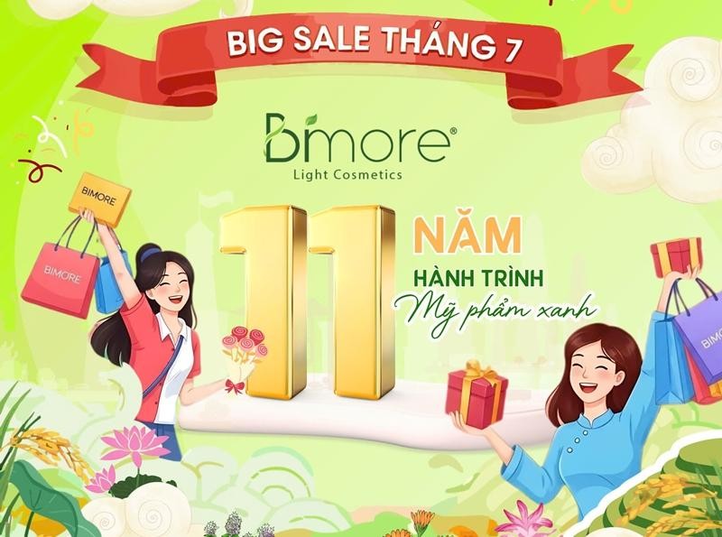 Chương trình ưu đãi 11 năm hành trình mỹ phẩm xanh của Bimore Light Cosmetics